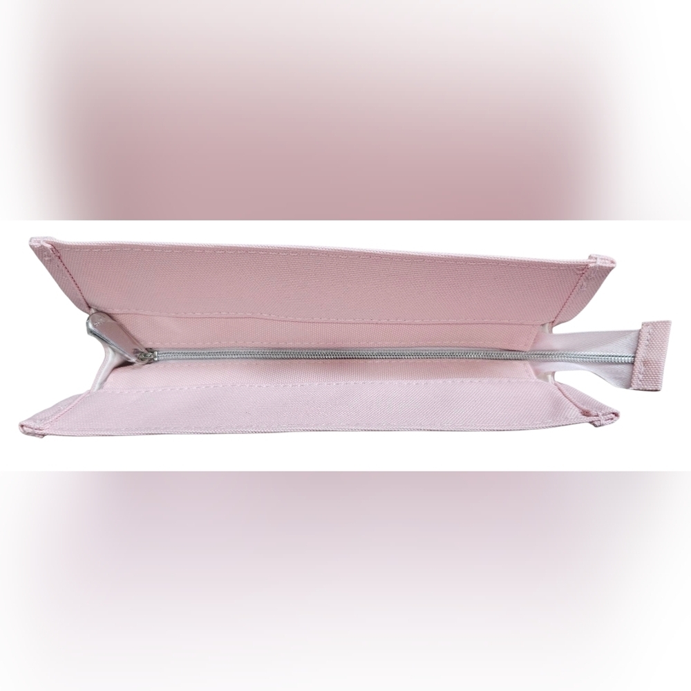 Christian Dior Light Pink Canvas Pouch W/ Zipper Closure And Sample Parfum. NEW - Picture 4 of 8